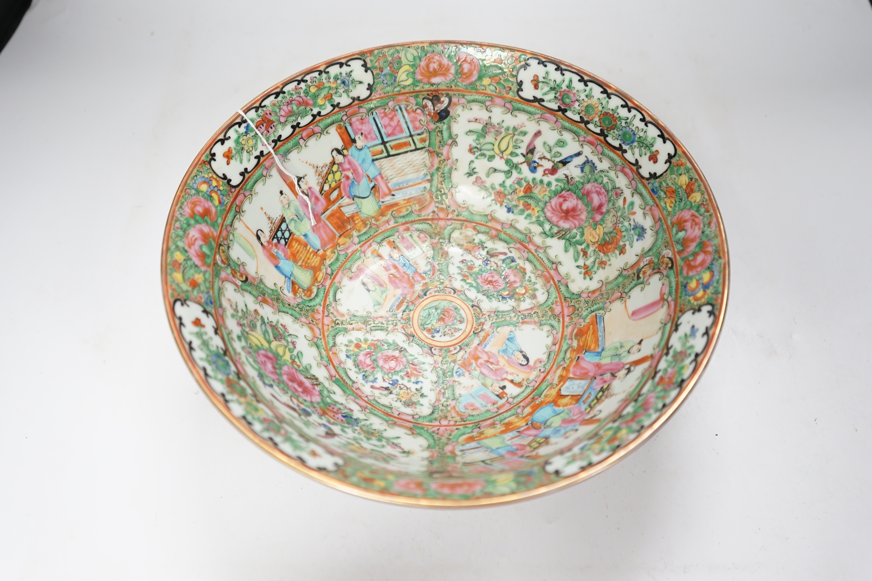 A 20th century Chinese Canton famille rose bowl, 30cm diameter. Condition - good